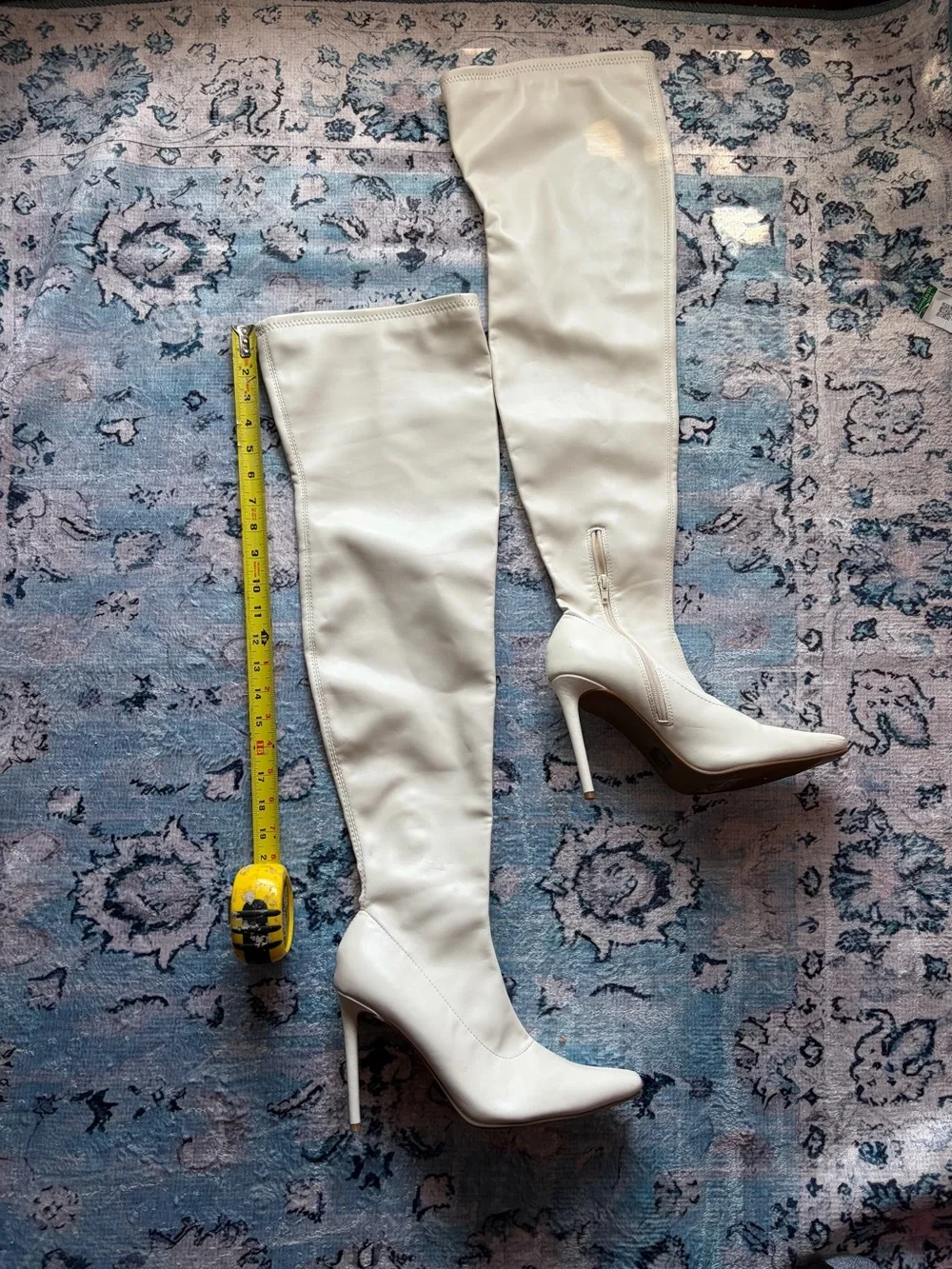 Women's Over-the-Knee Pointed-Toe Stiletto Boots in White